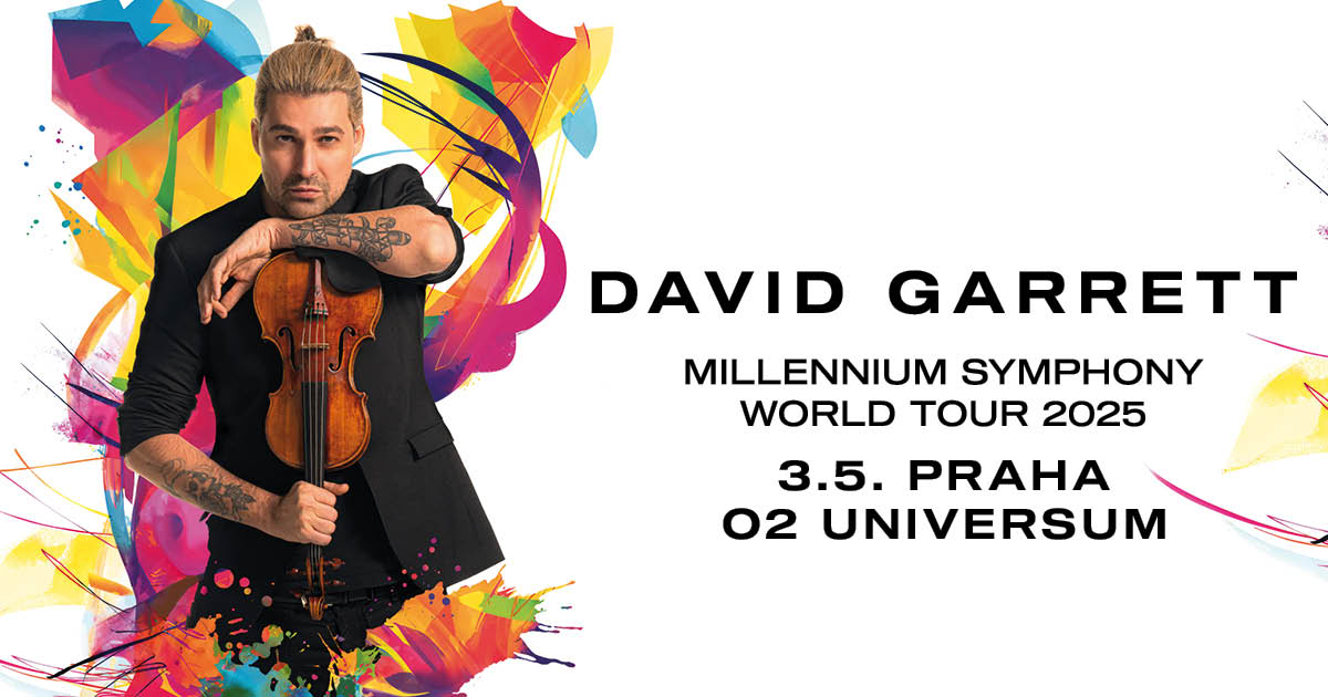 Virtuózní houslista David Garrett se 3. května 2024 představí fanouškům  v pražském O2 universu